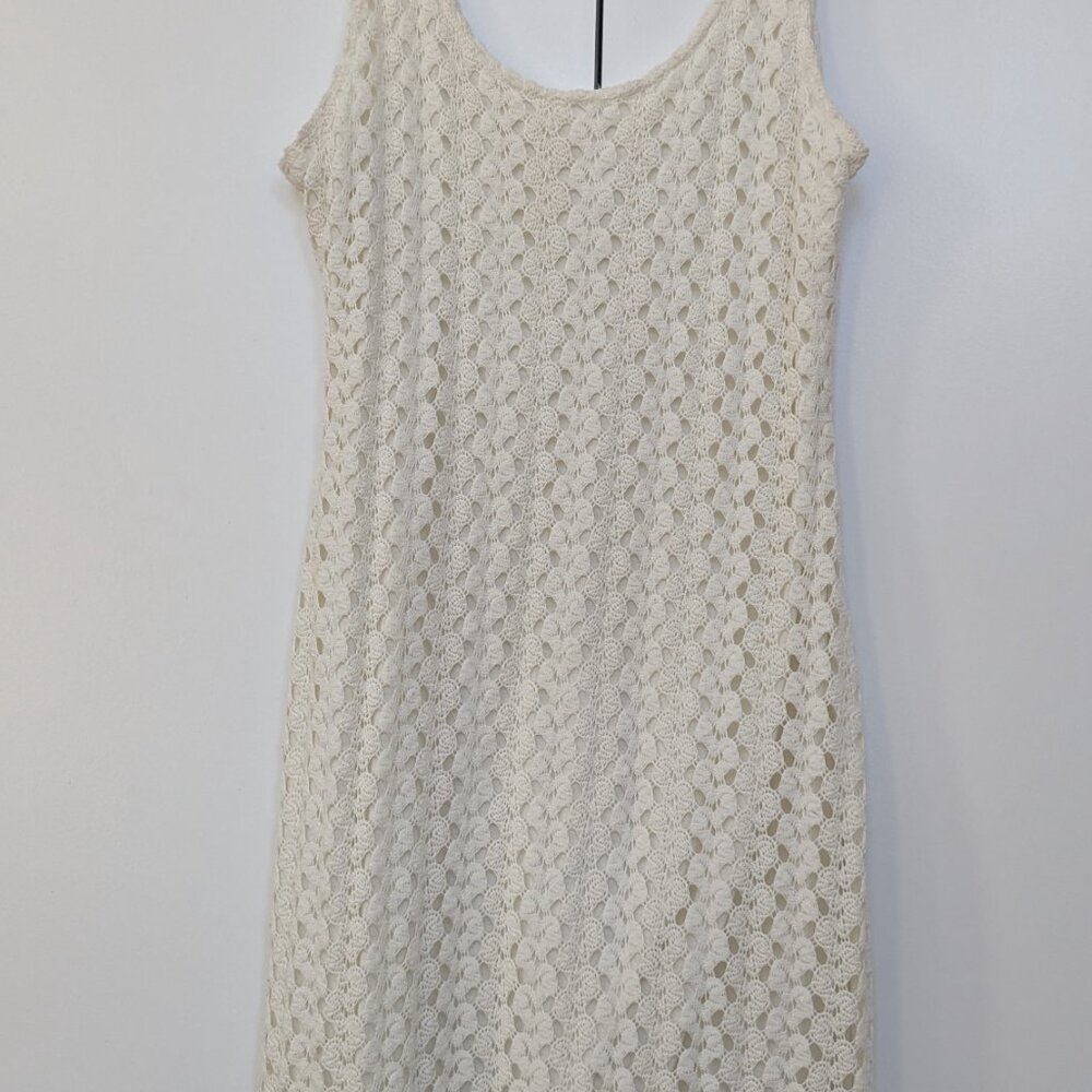 Xhilaration White Knit Dress with slip - Picture 3 of 8